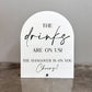 The Drinks Are On Us Sign