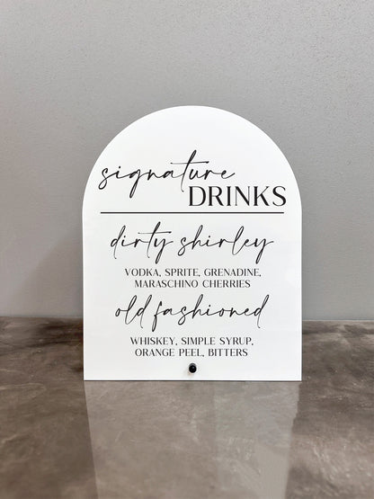 Signature Drinks Sign
