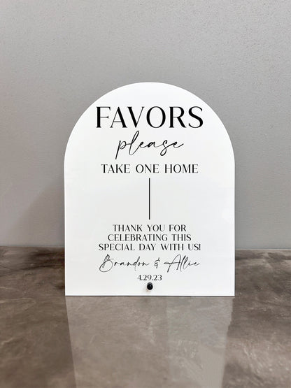 Favors Sign