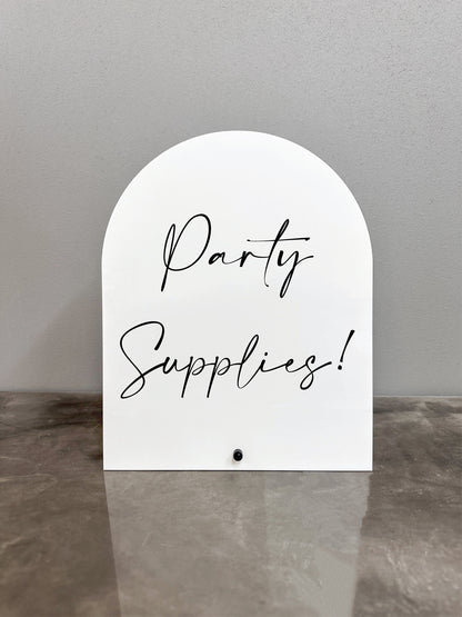 Party Supplies Sign