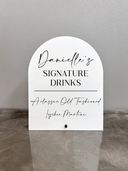 Signature Drinks Sign