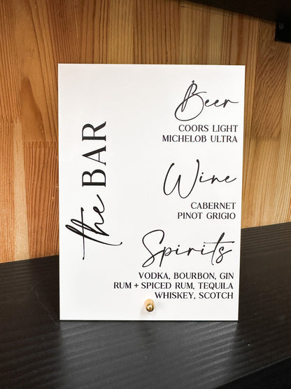 The Bar Drink Sign