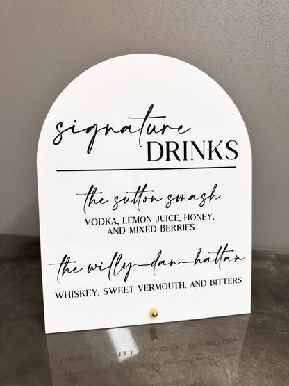 Signature Drinks Sign