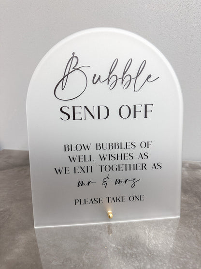 Bubble Send Off Sign