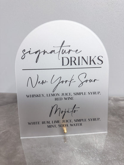 Signature Drinks Sign