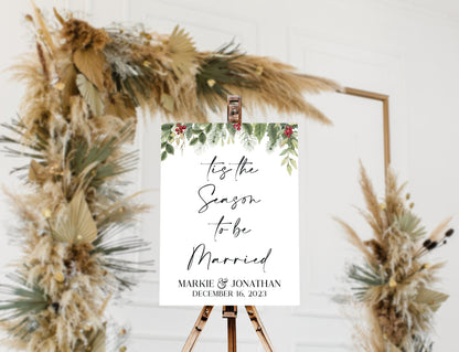 Tis The Season To Be Married Sign