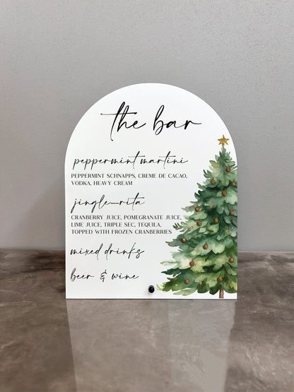 The Bar Christmas Menu Sign