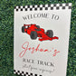 Race Car Birthday Sign