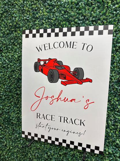 Race Car Birthday Sign