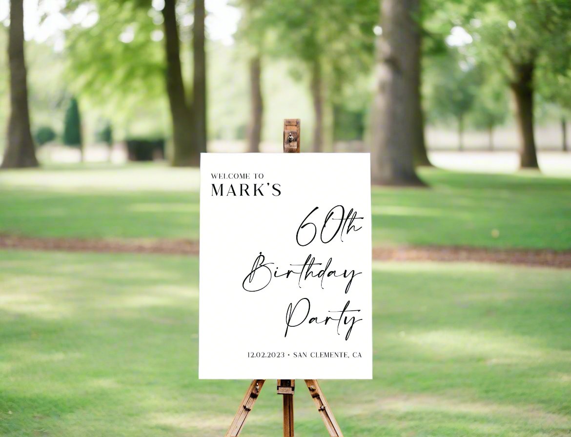 60th Birthday Party Sign – Color and Etch