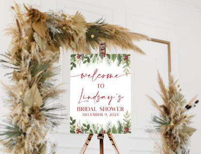 Holiday Bridal Shower Welcome Sign