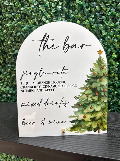 The Bar Christmas Menu Sign