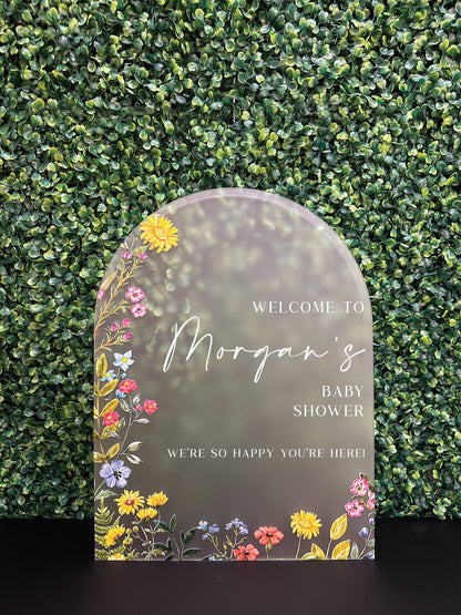 Wildflower Baby Shower Sign