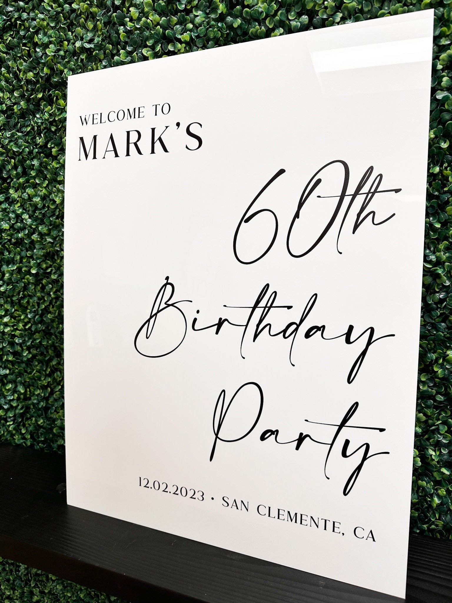 60th Birthday Party Sign – Color and Etch
