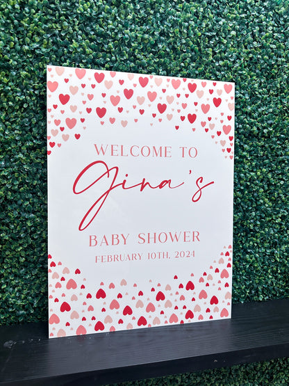 Valentine's Day Baby Shower Sign