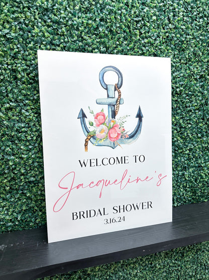 Floral Anchor Welcome Sign