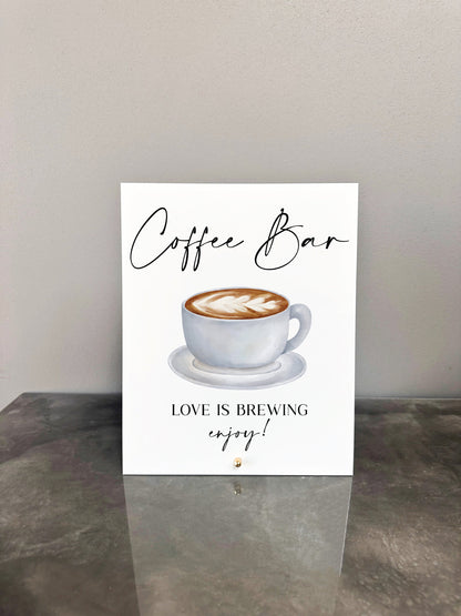 Coffee Bar Love Is Brewing Sign