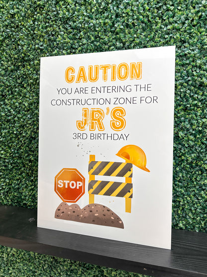 Construction Birthday Party Sign